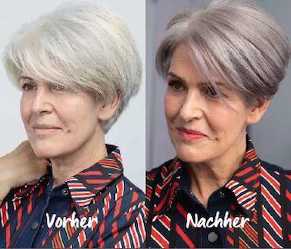 Graues Haar - Friseur vorher/nachher
